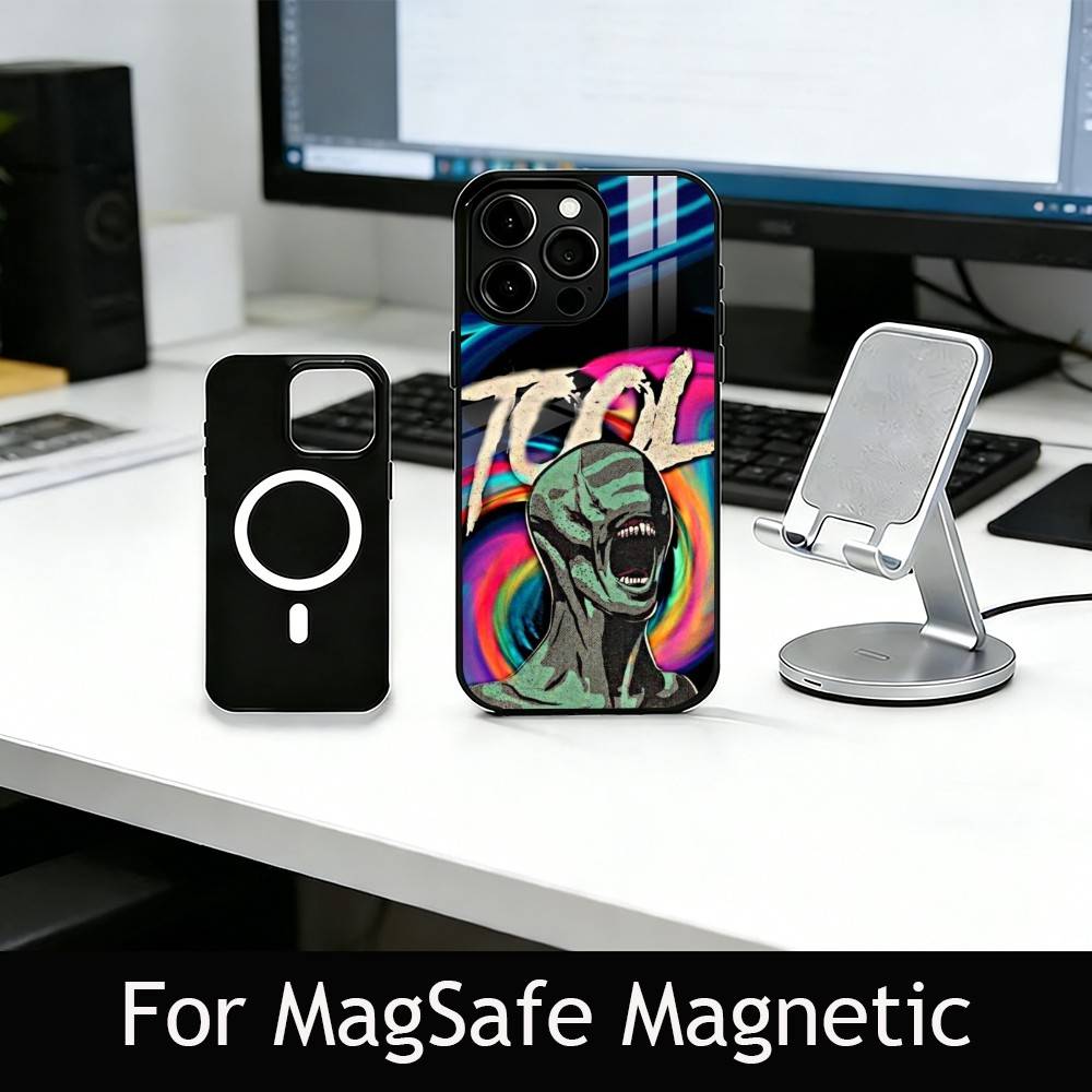 Music T-Tool B-Band R-Rock Phone Case For iPhone17,16,15,14,13,12,11 Plus,Pro Magnetic with Magsafe Wireless Charging