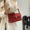 Маленькая квадратная сумка на одно плечо, сумка-подмышка, женская новая модная красная сумка
