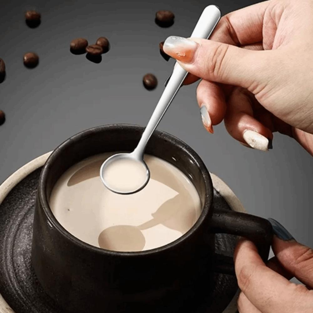 10pcs Portable Stainless Steel Tiny Spoon Durable Smooth Surface Mini Coffee Spoon Rust-proof Seasoning Spoon Jam