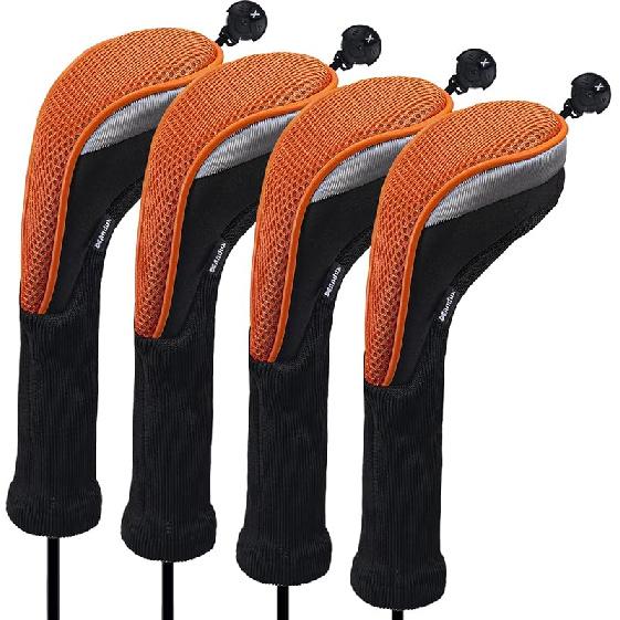 Andux 4pcs/Pack Long Neck Golf Hybrid Club Head Covers Dial No. Tag CTMT-02