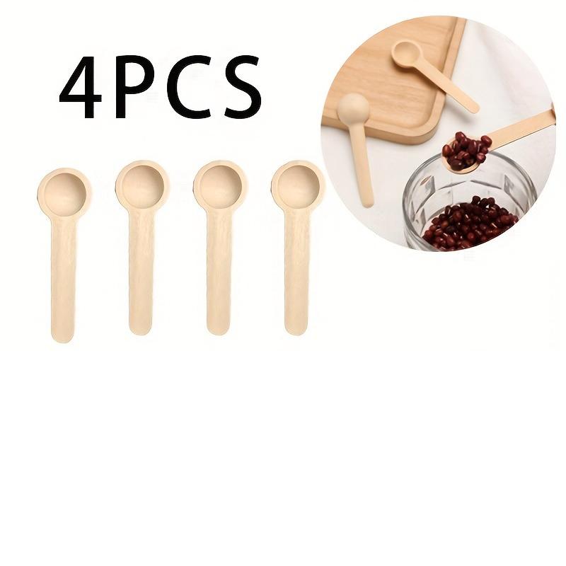 4pcs Wooden Mini Spoon, Long-Handle Wooden Seasoning Spoon, Tea Spoon, Mini Ice Cream Spoon, Charming Kitchen Utensil