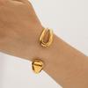 18K Gold INS-Style Open Bangle: Non-Fading Stainless Steel Women's Jewelry