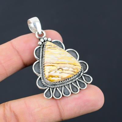 Pear Brecciated Mookaite Gemstone Wife Anniversary Pendant Jewelry 925 Silver
