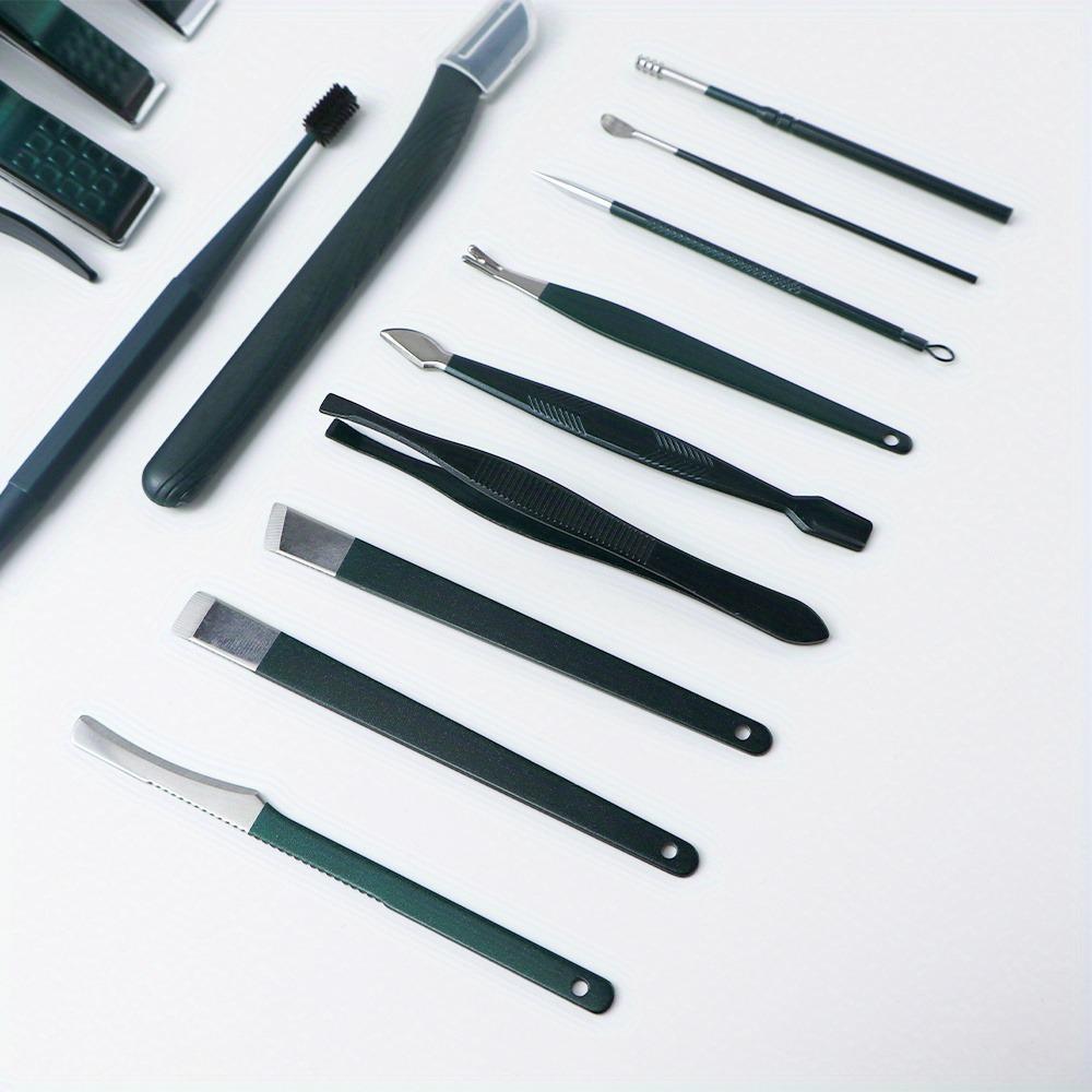 18 pice professional manicure scissors pedicure tool suit, nail tools foot facial grooming suit manicure suit  with