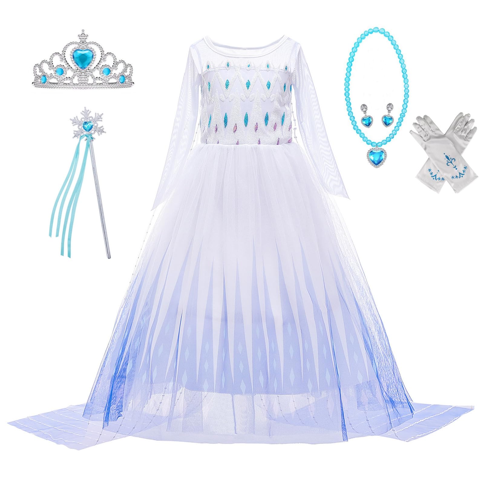 [KLGIRL] Princess Dress Cosplay for Children - Girls  Princess One-Piece Dress, Kids Costume, Princess Transformation Set, Cute Fancy Dress,