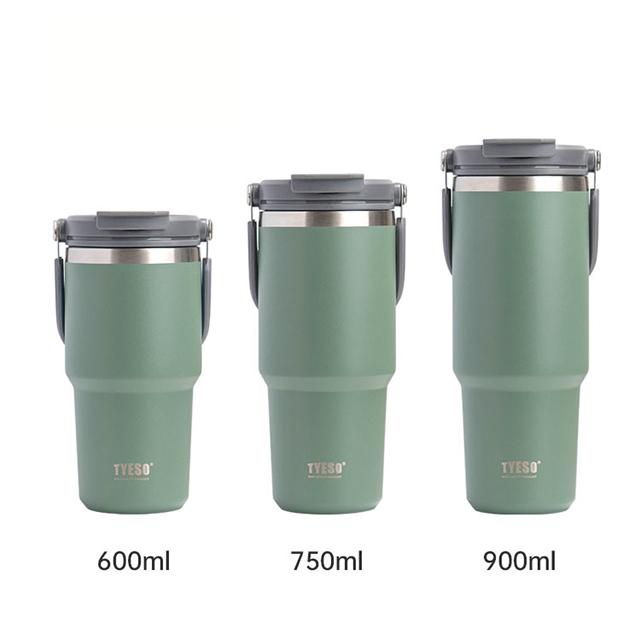TYESO Thermal Coffee Cup Double Layer Insulation Keep Cold Car Ice Cup Large Capacity Stainless Steel Double Drink Water Bottle