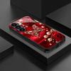 Butterfly Rose Black Glass Phone Case Suitable for Samsung Galaxy S26 S25 S24 S23 S22 S20 FE/Ultra/Plus Anti Drop Back Cover