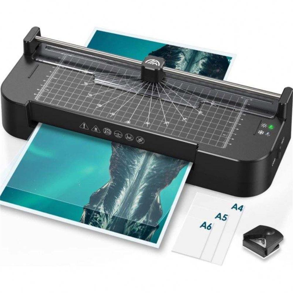 

FN336 A4 Laminator Home Office Photo Document Menu Laminating Machine with Laminating Films and Corner Rounder US Plug