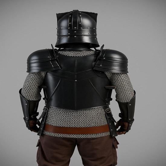 Trpasličia Moria Trpasličí Čierny Brnenie Stredoveký Rytiersky Brnenie Oblek Plná Oceľ LARP Brnenie Súprava Gotický Krížiar Cosplay Najlepší Darček