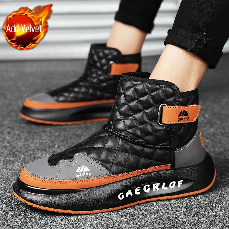 Men's Winter 2026 New Arrival Extra Thick Warm Waterproof Anti Slip Snow Boots Thickened Fleece Lined Sports Casual Cotton Shoes