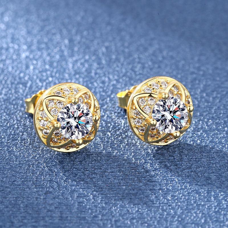 925 Sterling Silver Jewelry Women Fashion Cute Tiny Clear Crystal CZ Stud Earrings Gift for Girls Teens Lady E001