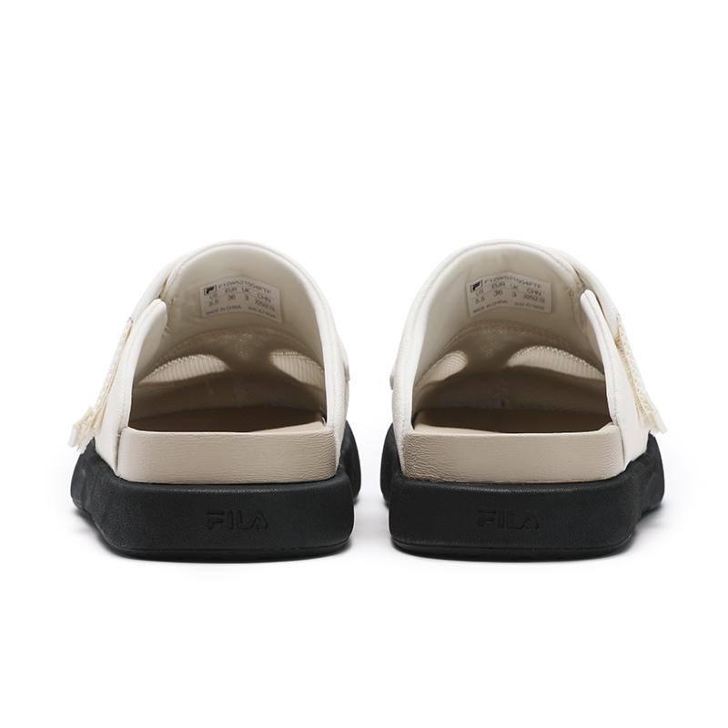 New FILA SMILA Rubber Sole Abrasion Resistant Closed Toe Slippers Women's Tofu White F12W521504FTF