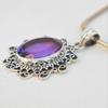 Natural Amethyst Pendant, Oval Designer Pendant, Boho Pendant, Anniversary Pendant, 925 Sterling Silver Handmade Pendant