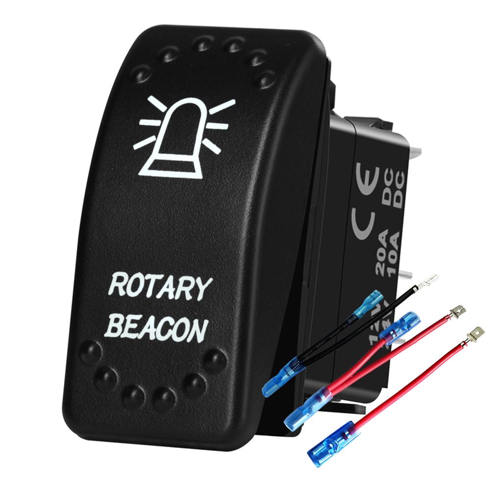 Waterproof White LED Rocker Switch for Light Bar Spot Lights 5P/7P ON-OFF-ON 12V/24V Heavy Duty for Car Boat Truck SUV 4x4 Hilux