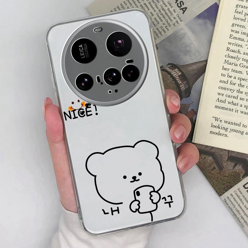 For Xiaomi 15T Mi 12 11 10 15 Ultra Cover Case Cute Duck Pattern Lens Protection Transparent Soft Silicone Dustproof Shell For Xiaomi Cellphone Casing