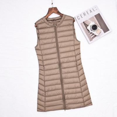 Giacca invernale da donna leggera con scollo a O senza colletto, vestibilità slim, tinta unita, cerniera calda, piumino M-4XL