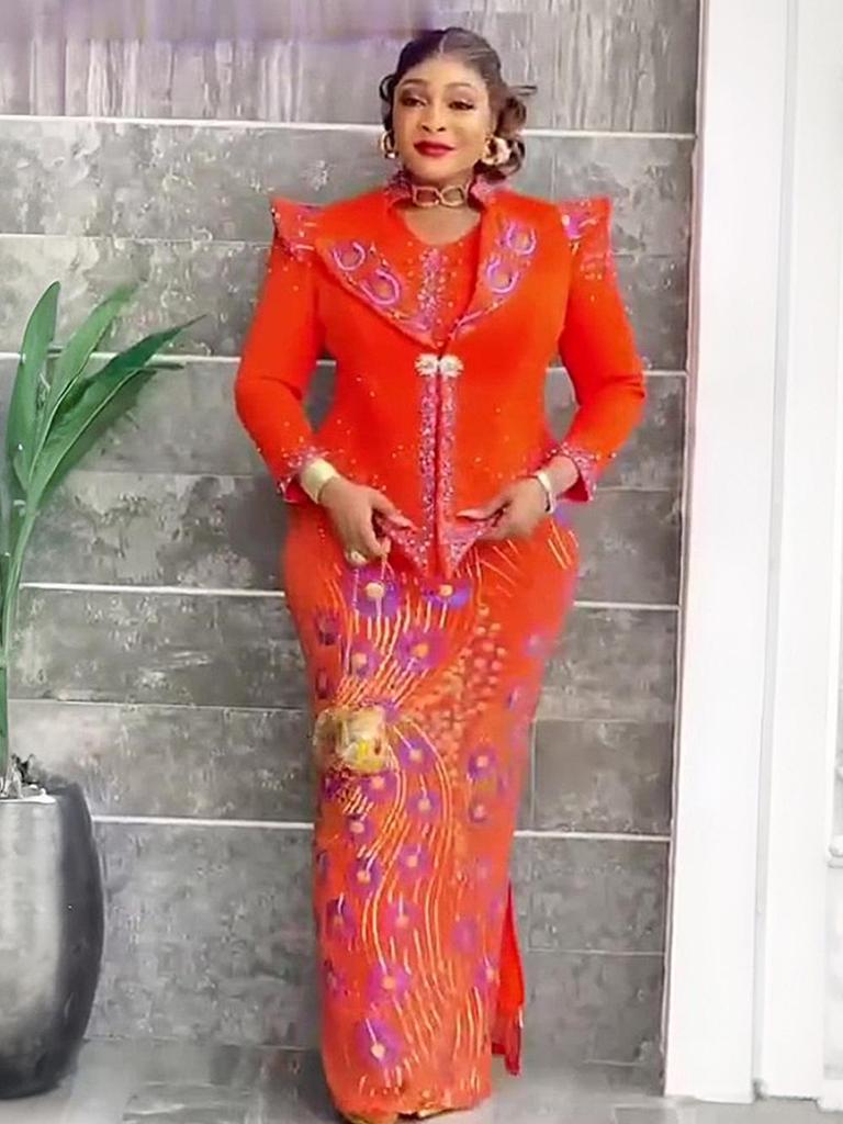 African Print Vest Dress: Women's Fashion Commuting Hip-Hugging Skirt, European and American Style.