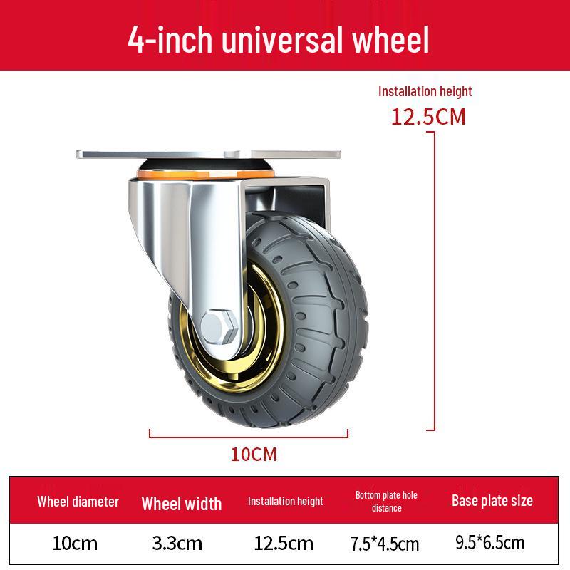 3-Inch Heavy Duty Swivel Wheel Hand Truck with Brake and Silent Rubber Casters