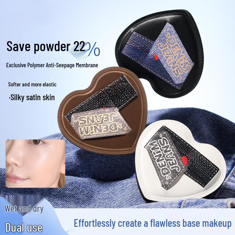 York Denim Naked Feel Dual-Use Non-Absorbent Soft Expanding Foundation Puff