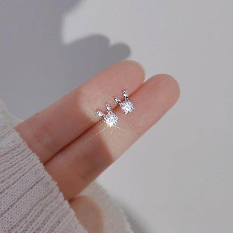 

Korean Style White Cloud Water Drop Stud Earrings for Women Crystal Stars Bow Asymmetry Earring Girl Wedding Party Jewelry Gifts