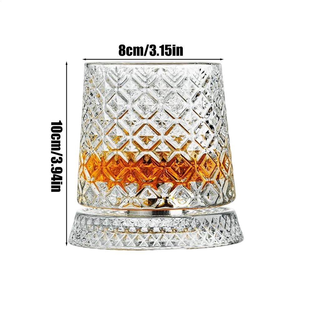 Tumbler Whiskey Glass With Base Whiskey Glasses Rotating Spinnings Wine Brandy Glass Cup Drinkware For Bar Home