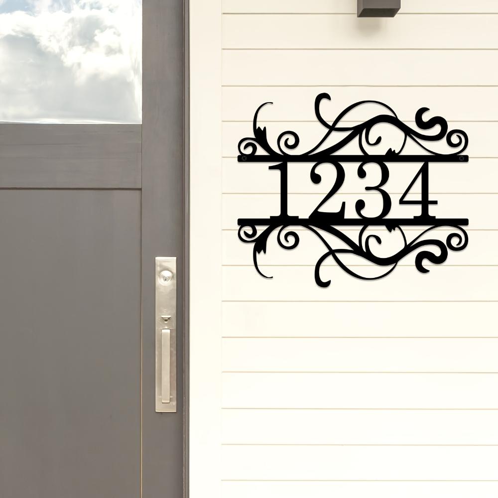 Metal Wall Sign Custom Address Plaque House Number Personalized Outdoor Decor Porch Garden Art