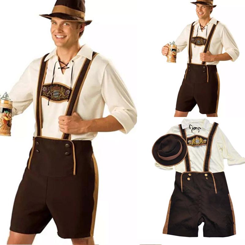 Boy Oktoberfest Beer Festival Outfit Party Fancy Dress Overall Costume Suit Hat