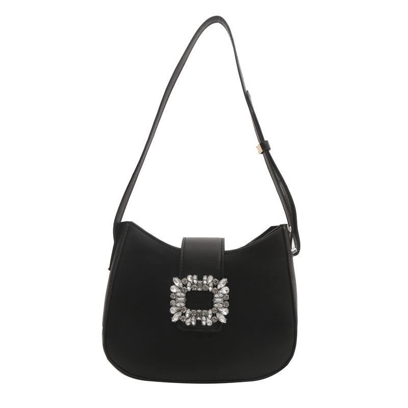 

Летняя модная сумка через плечо для женщин 2024 года, новая нишевая сумка-багет с текстурой, универсальная сумка-мессенджер в иностранном стиле чёрный