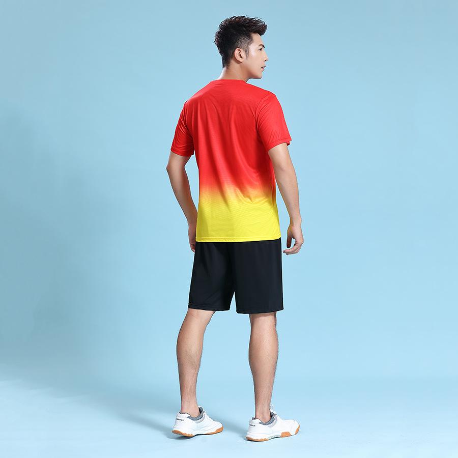 Men's Summer Sports Team Print Short Sleeve T-shirt for Running & Power Walking