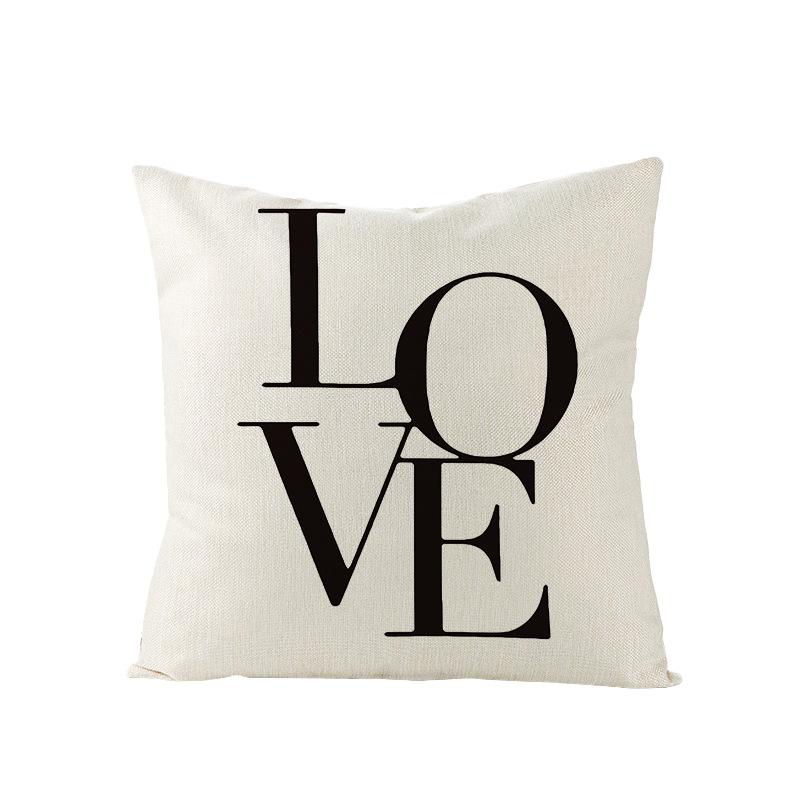 Home Furnishings Nordic Polyester Cushion Cover Black Letter Digital Print Cushion Cover Cushion Cover