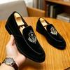 Men's embroidery one-pedal men's shoes breathable and non-smelly feet casual leather shoes summer