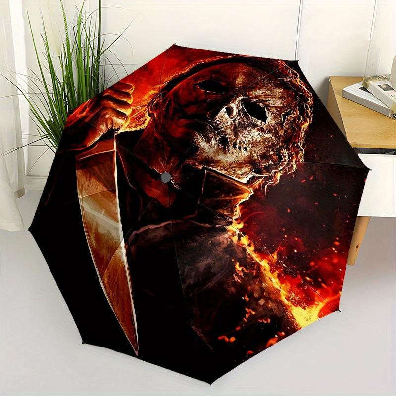 

Halloween Automatic Folding Umbrella 8 Ribs Lightweight Design, Durable Iron Frame, Compact and Portable, Ideal Birthday or Christmas Gift,