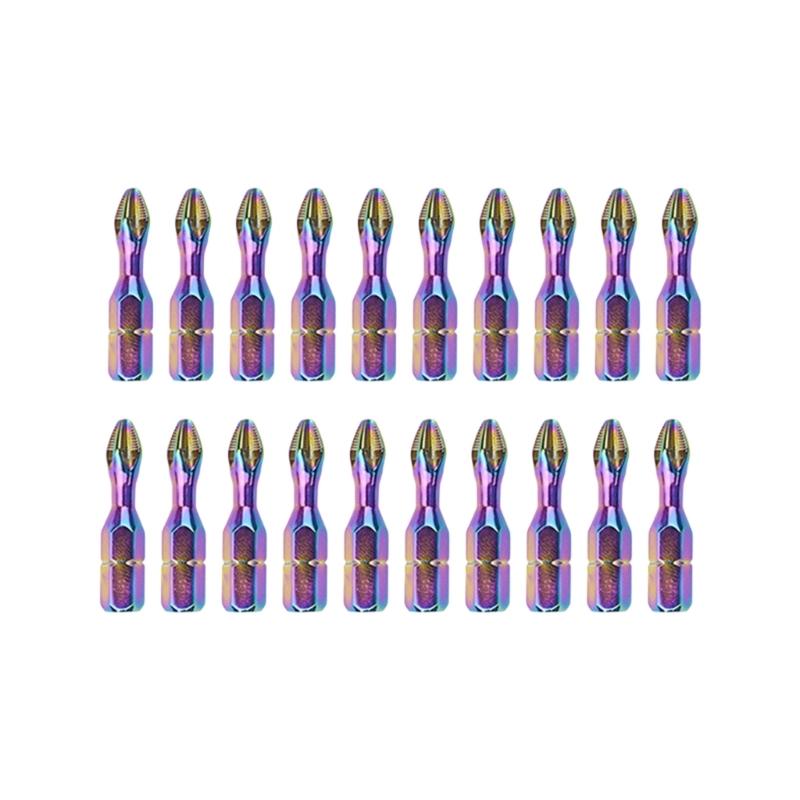 6/10/20Pcs Antislip Screwdriver Bit 1/4inch Hexagonal Shank Magnetic Crossing Screwdriver Bit Set Bit Attachment