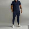 2025 Summer Slim Fit Men's Suit: Short Sleeve, Long Pants Casual Sports Set