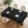 1 Black And White Bat Tablecloth, White Stars, Suitable For Home And Kitchen Decoration, Festive Table Decoration