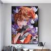 Genshin Impact Cartoon Characters Floral Posters Room Decor Anime Game Pictures Wall Art Bedroom Interior Poster Canvas Painting