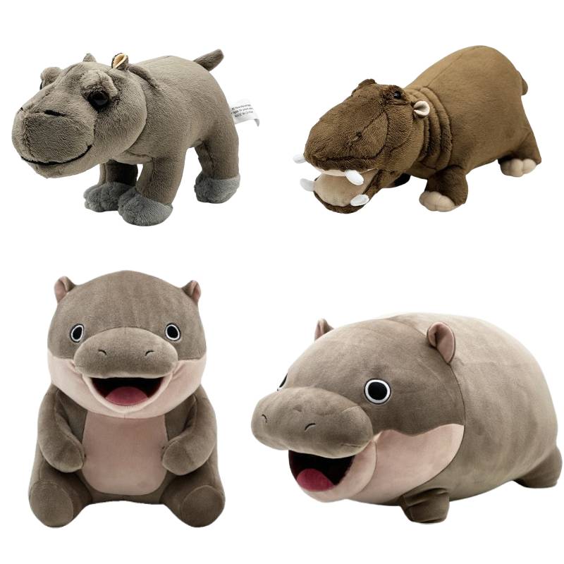 Moo Deng Hippo Plush Toy Stuffed Animal Doll Throw Pillow Decoration Gift Kids