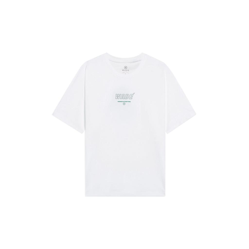 Li-Ning Pure Color Crew Neck Pullover Short Sleeve T-Shirt Unisex Tops Standard-White AHST021-3