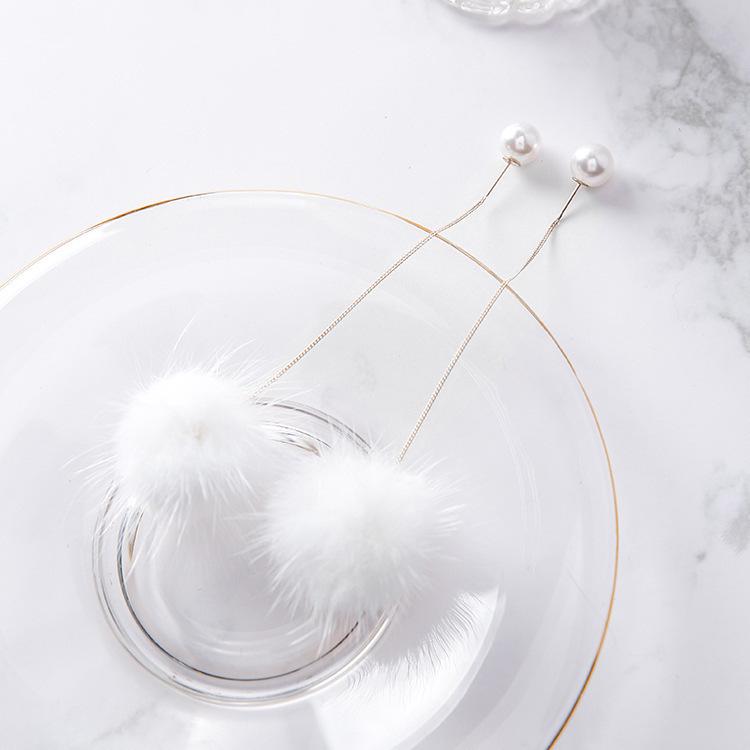 Brincos Longos Coreanos de Prata S925 Agulha Estrela & Lua Folha Trevo para Mulheres