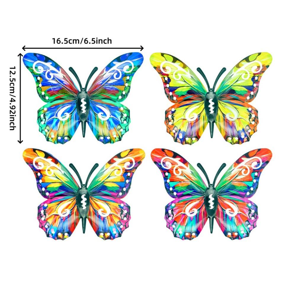 Colorful Butterfly Metal Wall Decor, Elegant Butterfly Wall Sculpture, Suitable for Garden, Balcony, Patio, Outdoor Fence De