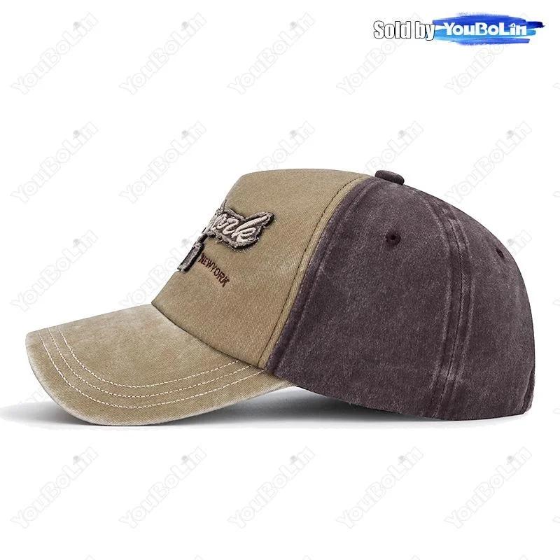 New style washed flying patch three-dimensional embroidered letters baseball cap for men and women youth old sun hat