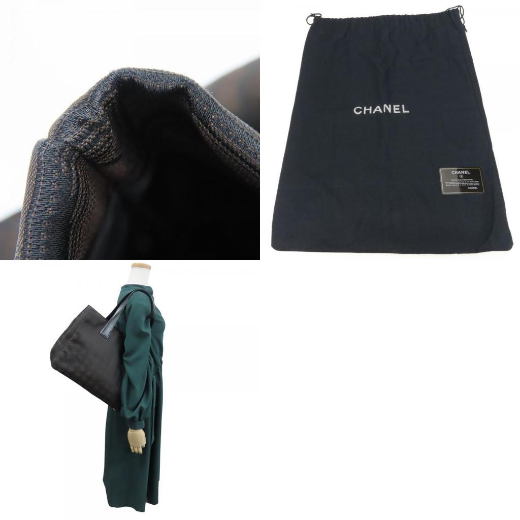 Used CHANEL Tote Bag MM New Travel Line Jacquard Nylon Marron Everyday Use