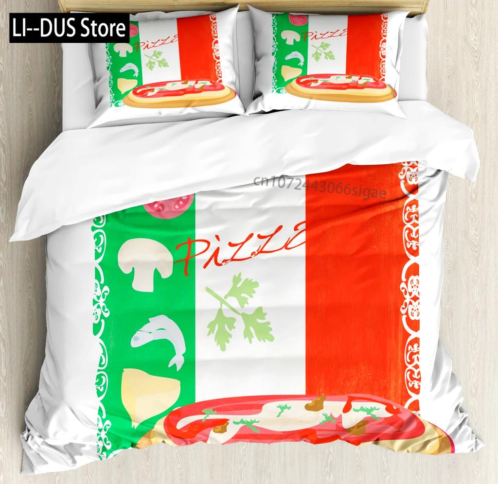 Italy Duvet Cover Queen/King/Full Size For Kids Adult Microfiber Italian Rome Venice Pisa Tower Tuscany Pizzas View Bedding Set