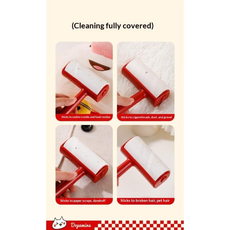 New Tearable Roll Paper Sticky Roller Dust Wiper Pet Hair Clothes Carpet Tousle Remover Portable Replaceable Cleaning Brush Tool