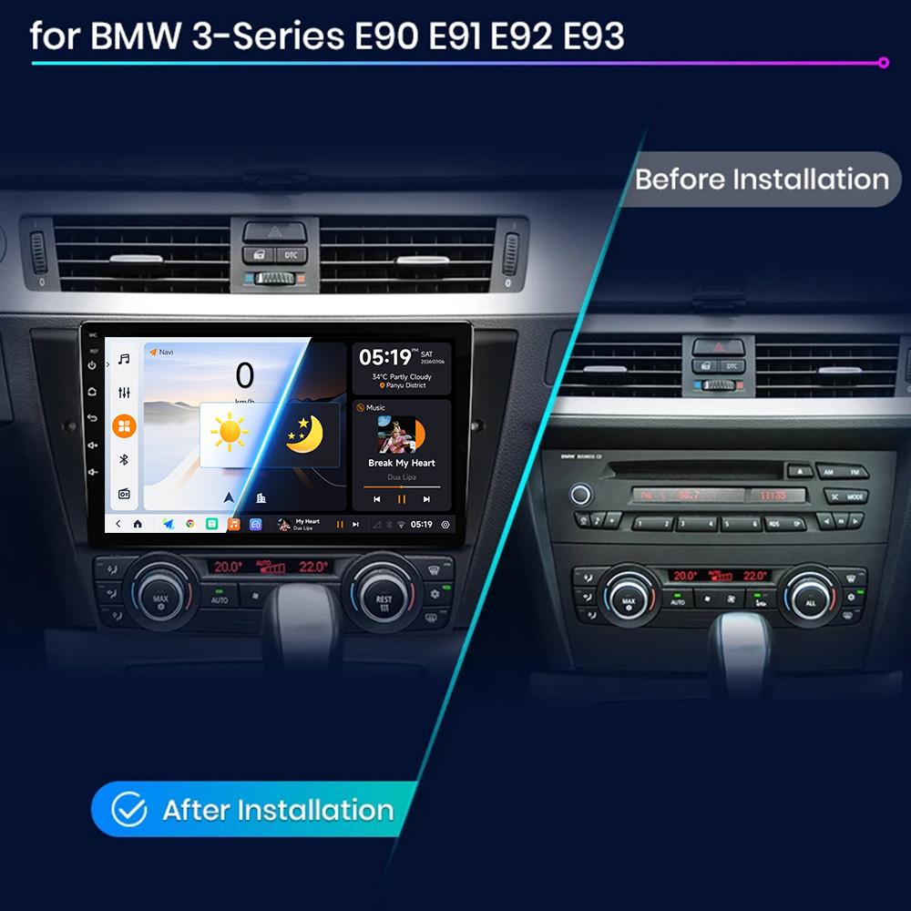 JIUYIN 9" Android 13Car Radio For BMW 3-Series E90 E91 E92 E93 wireless CarPlay Android 13 Auto car intelligent systems No 2 din