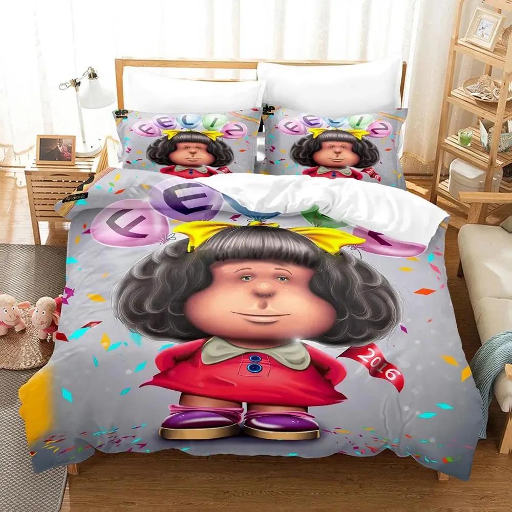 Mafalda Zēnu Guļamistabas Gultasveļa Vienguļama Divguļama Pilna Karaliene Karaļa Izmēra Pieaugušo Sega 3D Anime Gultas Palagu Komplekts Sega Pārvalks Spilvendrāna