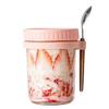 Practical Cereal Container With Spoon And Secure Top Glass Overnight Oats Jar Food Storage Organiser for Breakfast