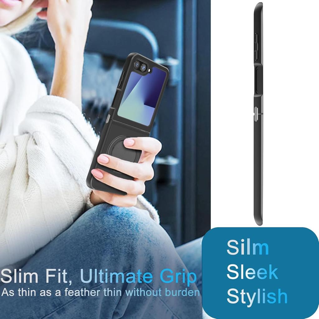 Magnetic Ring Holder Case for Samsung Z Flip 6 Shockproof Protective Cover for Samsung Z Flip 6