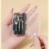 Huayang Portable Makeup Brush Set with 6 Classic Detachable Replacement Heads, Soft Bristle, Eyeshadow Brush
