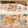Handcrafted Wooden Christmas Figures 5Pcs/Set Gingerbread Man Tabletop Decor, Vintage Cookie Classic Holiday Theme Ornaments Shaped Ornament for Home